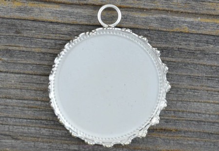 [50115] Baza medalionu kolor srebrny kaboszon 25mm