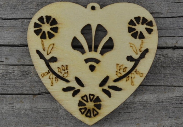  87355 Zawieszka drewniana serce