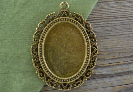 [10169] Baza medalionu brąz na kaboszon 40*30mm