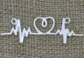 Łącznik ozdobny ekg serce kolor srebrny