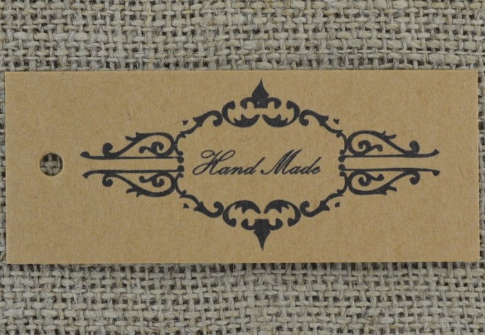 [07142] Papierowe metki do biżuterii "Hand Made" 4szt