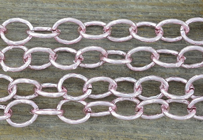 11003 Łańcuszek ozdobny anchor 14*11mm pastelowy różowy 50cm