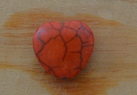 Turkus syntetyczny serce pomarańczowe