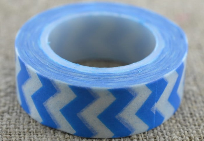 606019 Taśma papierowa samoprzylepna washi tape niebieska 10m