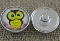 31856 Nap z kaboszonem z obrazkiem cytrynowa sowa na morskim tle 18mm