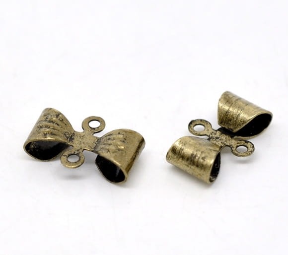 Kokardka ozdobna łącznik brąz