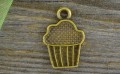 10704 Zawieszka mała muffinek w kolorze brązu 3szt 