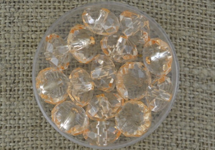 Koralik akrylowy 12x8mm morelowy 10szt