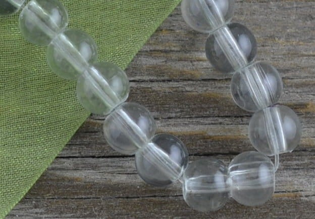71206 Koralik szklany perełka gładka transparentna 6mm przeźroczysta 20szt