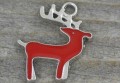 ś0792 Zawieszka emaliowana renifer w kolorze starego srebra