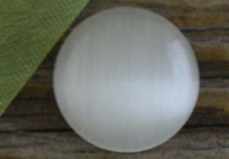 046113 Kaboszon szklany kocie oko 14mm biały 2szt 