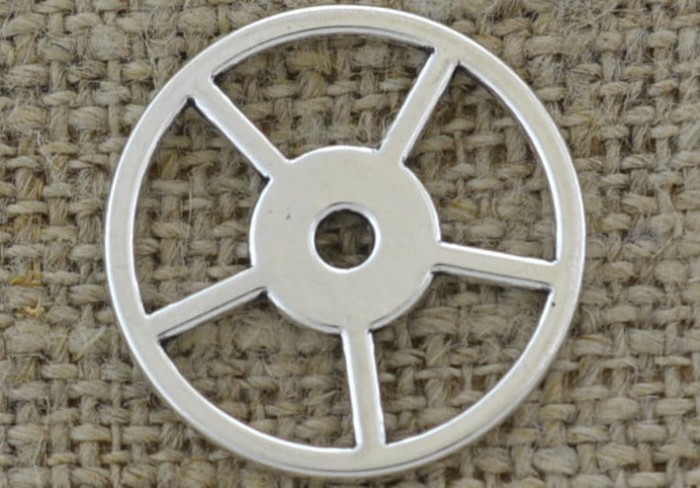 [312208] Element ozdobny steampunk tryb w kolorze srebrnym 24mm