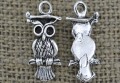 307200 Zawieszka mała sowa z miejscami na cyrkonie w kolorze srebrnym