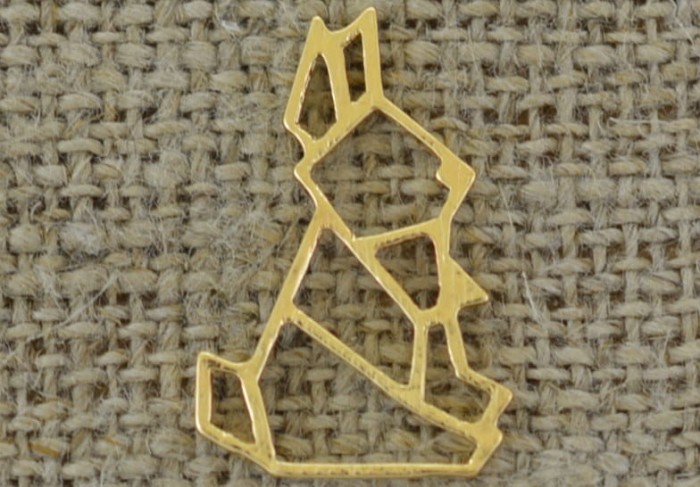 [212110] Element ozdobny królik origami w kolorze złotym