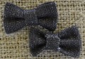0066121 Kokardka czarna z brokatem 2szt