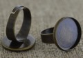 [10383] Klasyczna baza pierścionka w kolorze brązu na kaboszon 16mm