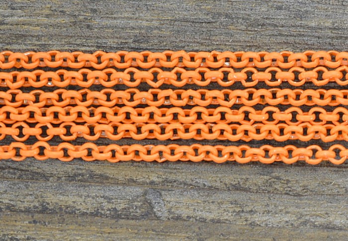 11008 Łańcuszek ozdobny rollo 2,5mm pomarańczowy 50cm