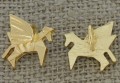 Zawieszka mała pegaz origami kolor złota