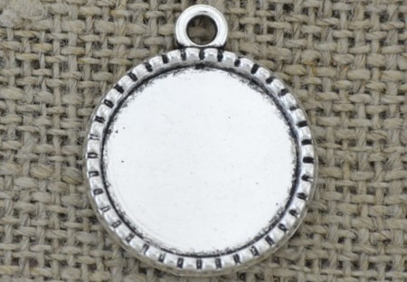 [301131] Baza medalionu srebrna na kaboszon 18mm