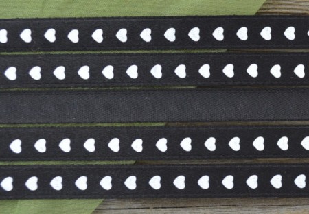 [006649] Wstążka satynowa 10mm w serduszka 2m