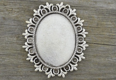 [50124] Baza medalionu srebrna kaboszon 40*30mm