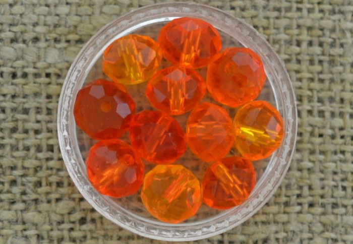 901150 Koralik fasetowany oponka 8mm pomarańczowa 5szt