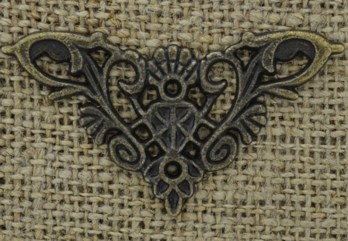 112101 Element ozdobny ażurowy w kolorze brązu 49*27mm