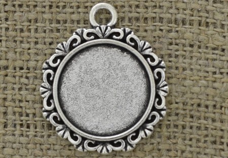 [301125] Baza medalionu srebrna na kaboszon 18mm