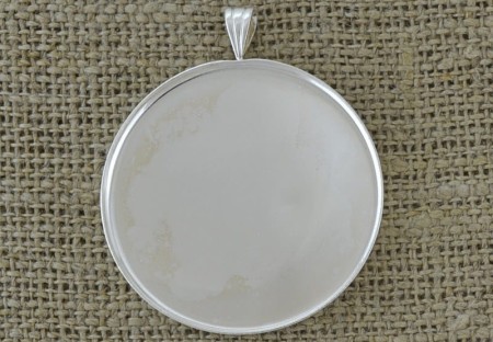 [301103] Baza medalionu srebrne na kaboszon 40mm