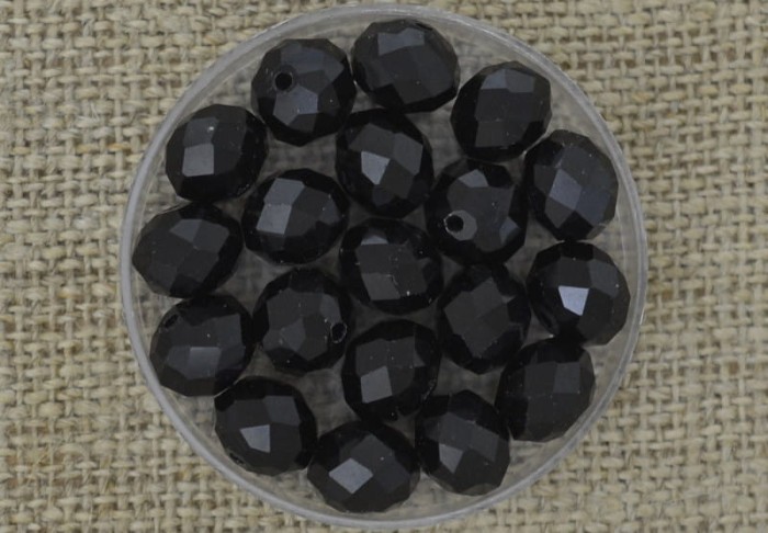 Koralik fasetowany 10mm czarny 10szt