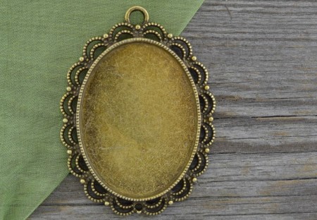 [10199] Baza medalionu brąz na kaboszon 39*29mm