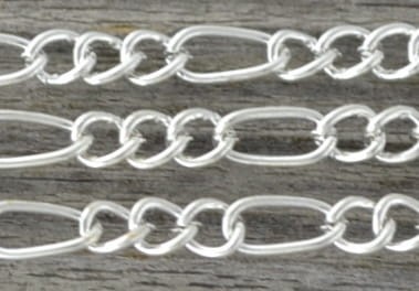 31122 Łańcuszek pancerka 3*6mm w kolorze srebrnym