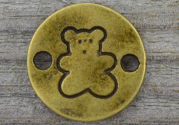 107267 Element ozdobny moneta z misiem w kolorze brązu 2szt 