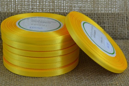 [86035] Wstążka satynowa 6mm 32mb żółta