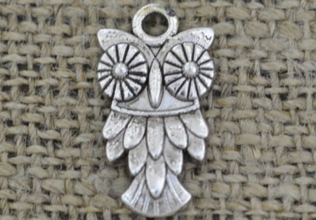 [307324] Zawieszka mała sowa kolor srebrny 2szt