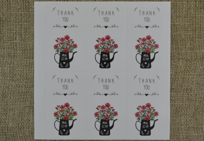  [72188] Naklejka z napisem "THANK YOU" 60*36mm 6szt 
