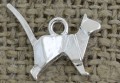 [307449] Zawieszka mała kot origami w kolorze srebrnym