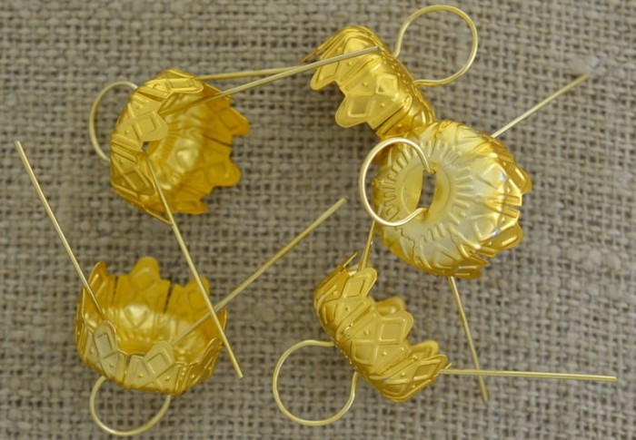 [60446] Haczyki zawieszki do bombek 20mm złote