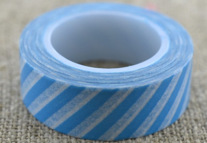 606018 Taśma papierowa samoprzylepna washi tape niebieska 10m