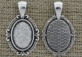 [301133] Ozdobna baza medalionu w kolorze srebrnym na kaboszon 18*13mm