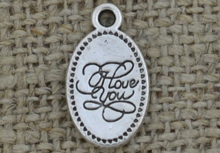 [307502] Zawieszka mała "I Love You" kolor srebra 2szt