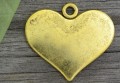 {20716} Zawieszka serduszko płaskie w kolorze złota 2szt