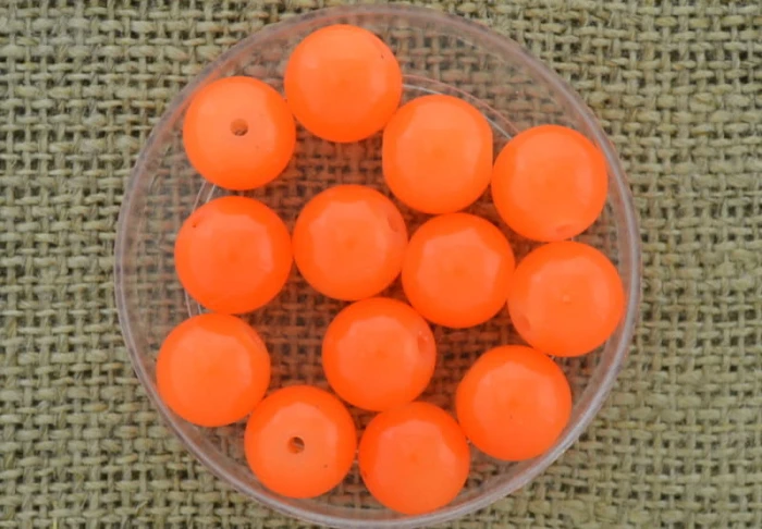 [70252] Koralik szklany perełka gładka 10mm pomarańczowa