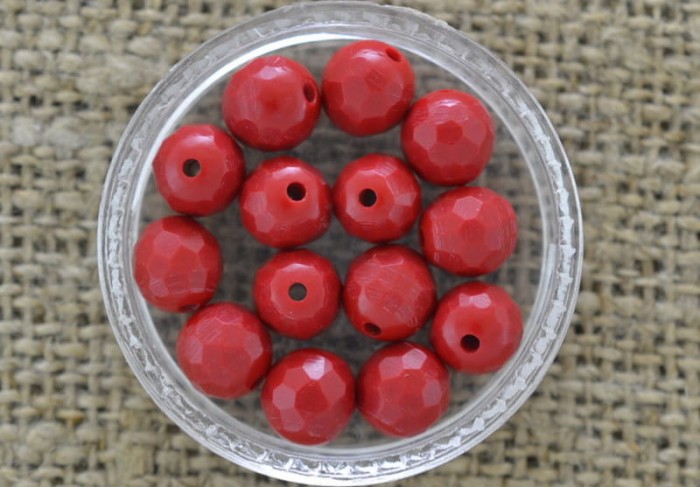 60164 Turkus syntetyczny kula 6mm w kolorze wiśniowym 3szt