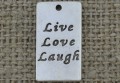Zawieszka mała "Live Love Laugh" kolor srebra