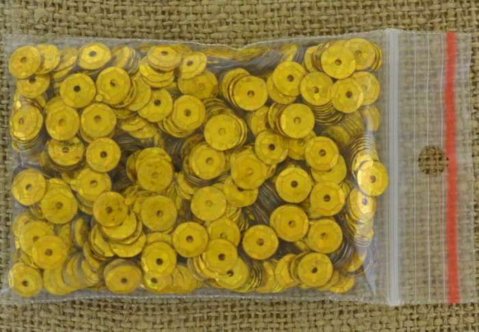  [55530] Cekiny łamane złote brokatowe 6mm 12 gram