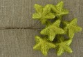 [680153] Gwiazdki brokatowe na druciku 4,5cm 6szt limonkowe