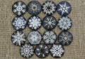 [ś07309] Kaboszon szklany z obrazkiem 20mm płatek śniegu mix wzorów