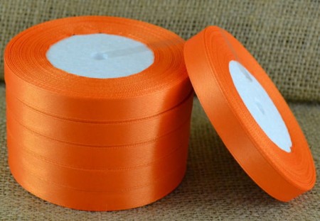 [812029] Wstążka satynowa 12mm 32mb pomarańczowa