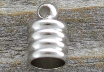 57166 Klasyczna końcówka do wklejania 4,5mm w kolorze ciemnego srebra 4szt